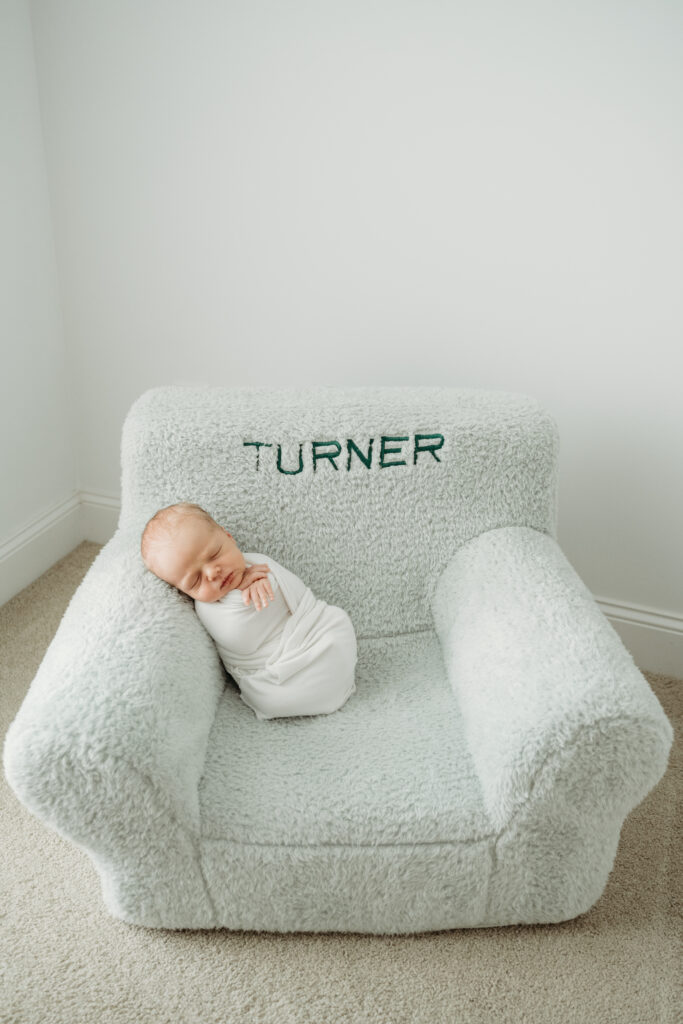 in home newborn session in Atlanta baby nursery